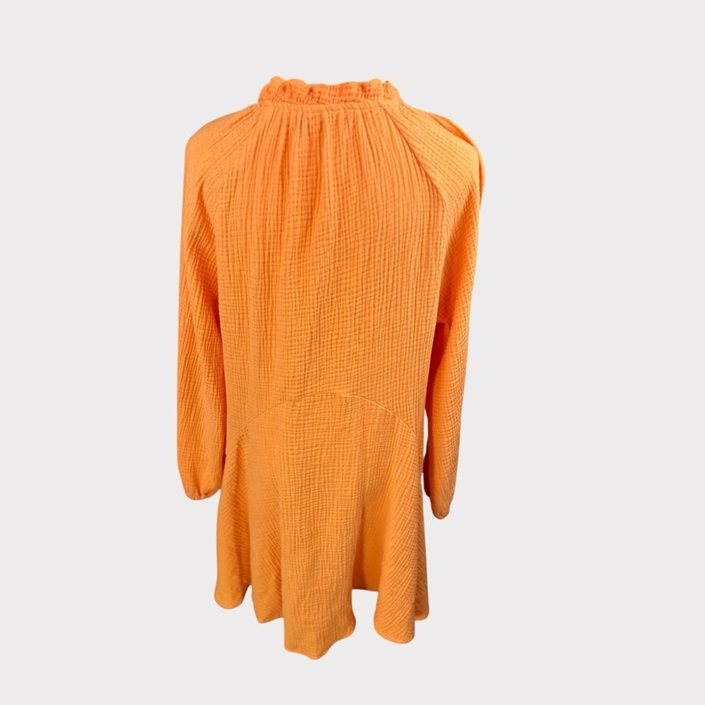 Magaschoni Size Medium Tumeric Flowy‎ 100 Organic Cotton Gauze mini dress - Picture 6 of 14